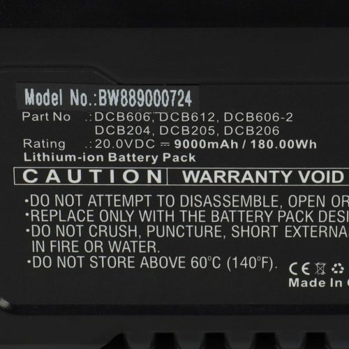 VHBW Electric Power Tool Battery for DeWalt DCB115, DCB102, DCB105, DCB107, DCB112 – 9000 mAh, 20 V, Li-Ion