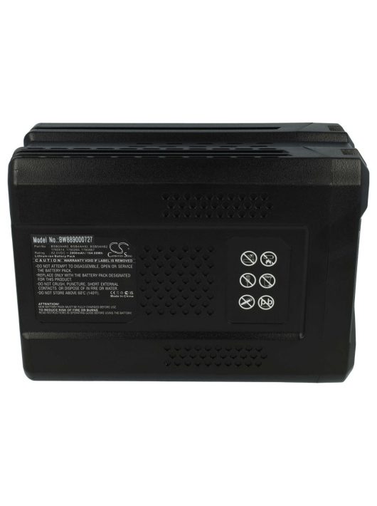 Briggs & Stratton Fűnyíró Akkumulátor 1760265, 1760514, 1760967 - 2000 mAh 80 V Li-Ion, Fekete