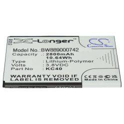   Mobiltelefon akkumulátor  Lenovo KC40-hez - 2800 mAh 3,8 V Li-polimer