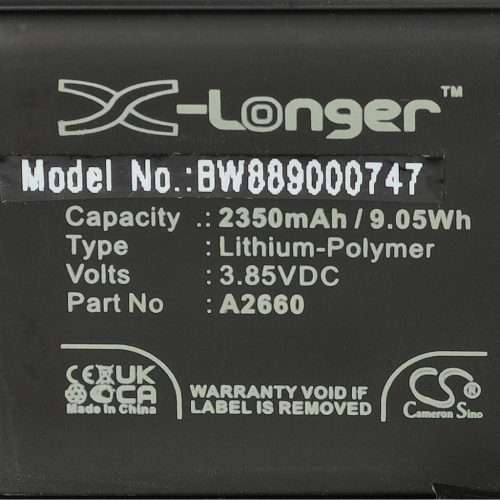 VHBW Mobile Phone Battery for Apple A2660 - 2350 mAh 3.85 V Li-polymer