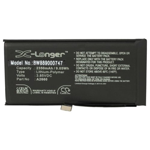 VHBW Mobile Phone Battery for Apple A2660 - 2350 mAh 3.85 V Li-polymer