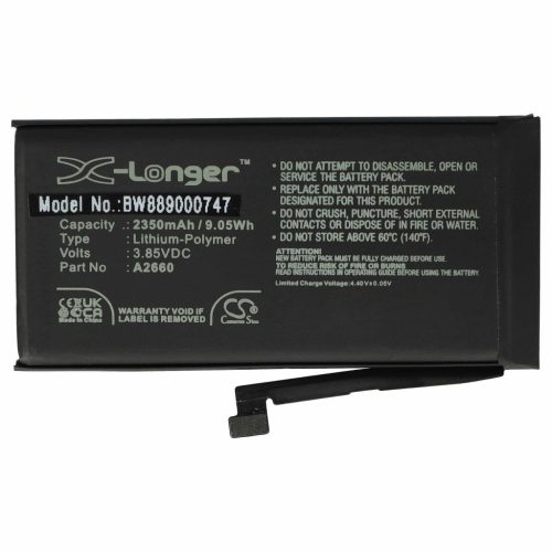 VHBW Mobile Phone Battery for Apple A2660 - 2350 mAh 3.85 V Li-polymer