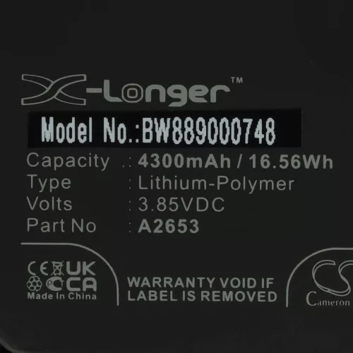 VHBW Mobile Phone Battery for Apple A2653 - 4300 mAh 3.85 V Li-polymer
