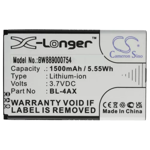 VHBW Mobiltelefon Akku für Nokia BL-4AX, BL-4XL - 1500 mAh 3,7 V Li-Ion