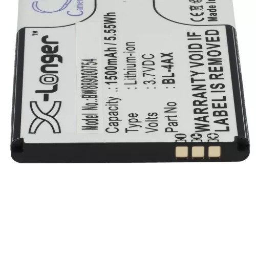 VHBW Mobiltelefon Akku für Nokia BL-4AX, BL-4XL - 1500 mAh 3,7 V Li-Ion
