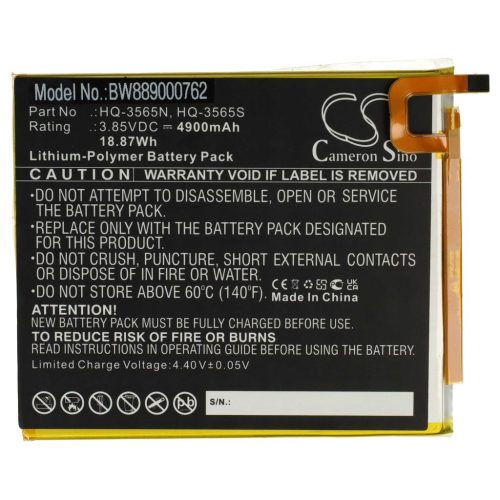 VHBW Tablet Akku Samsung HQ-3565S, HQ-3565N - 4900 mAh 3,85 V Li-Polymer