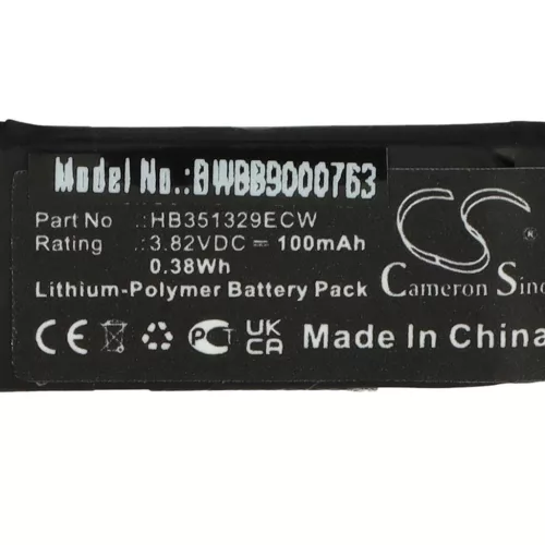VHBW Huawei HB351329ECW Smartwatch Battery - 100mAh, 3.82V, Li-polymer