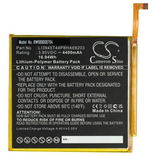 VHBW Tablet battery for ZTE LI3945T44P8HA69203 device - 4400 mAh 3.85 V Li-polymer