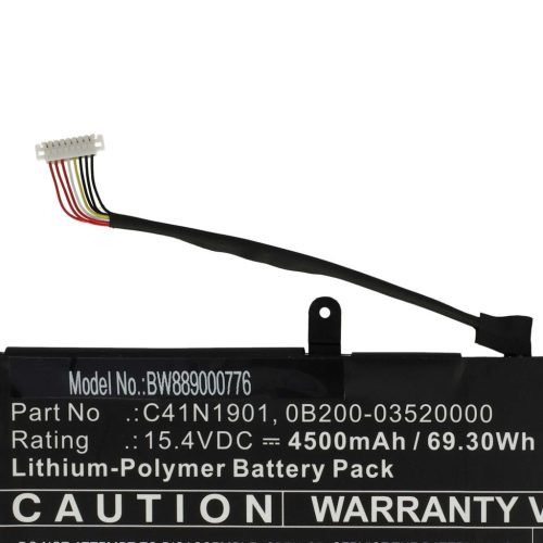 VHBW Notebook Battery Asus 0B200-03520000, 0B200-03520100, C41N1901 - 4500 mAh 15.4 V Li-polymer