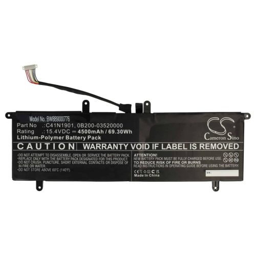 VHBW Notebook Battery Asus 0B200-03520000, 0B200-03520100, C41N1901 - 4500 mAh 15.4 V Li-polymer