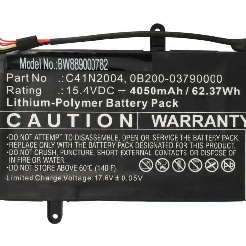 VHBW Notebook akkumulátor  Asus 0B200-03790000, UX482 BAT, C41N2004 - 4050 mAh 15,4 V Li-polymer