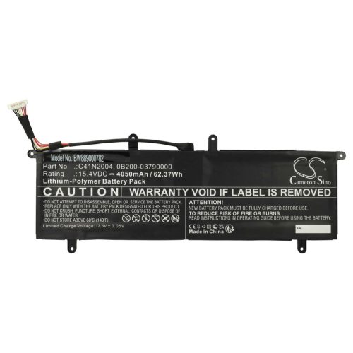 VHBW Notebook akkumulátor  Asus 0B200-03790000, UX482 BAT, C41N2004 - 4050 mAh 15,4 V Li-polymer