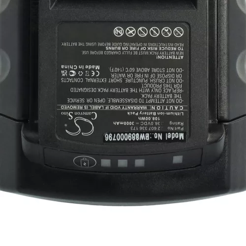 VHBW Bosch Lawn Mower Battery 2 607 336 173, 1600A0022N - 3000 mAh 36 V Li-Ion, Black/Red