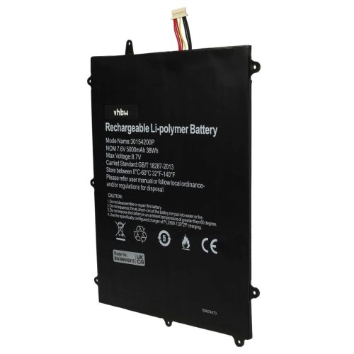 VHBW Notebook akkumulátor  jumper TH133K-MC, HW-3487265 - 5000 mAh 7,6 V Li-polimer