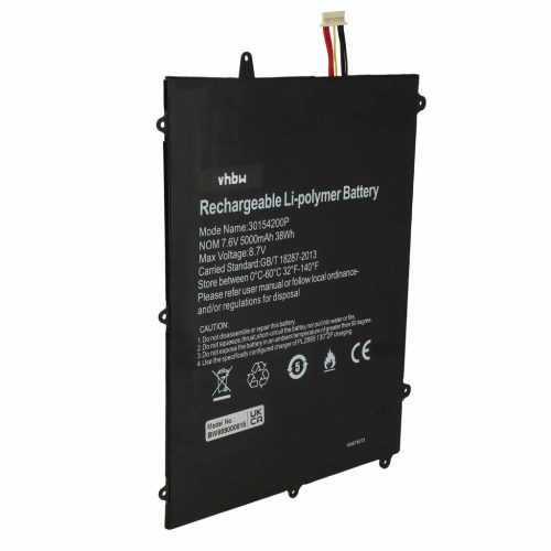 VHBW Notebook akkumulátor  jumper TH133K-MC, HW-3487265 - 5000 mAh 7,6 V Li-polimer