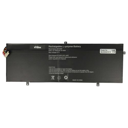 VHBW Notebook akkumulátor  Trekstor 3282122-2S, HW-3687265, P313R, P313 - 4800 mAh 7,6 V Li-polimer