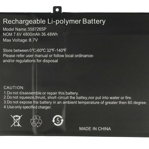 VHBW Notebook akkumulátor  Trekstor 3282122-2S, HW-3687265, P313R, P313 - 4800 mAh 7,6 V Li-polimer