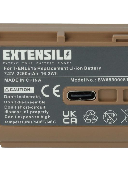 Nikon EN-EL15, EN-EL15b, EN-EL15A elem - 2250 mAh, 7,2 V, Li-Ion információs chippel USB porttal