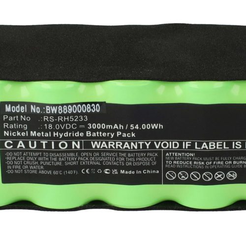 VHBW Battery for Rowenta RS-RH5233 - 3000mAh, 18V, NiMH