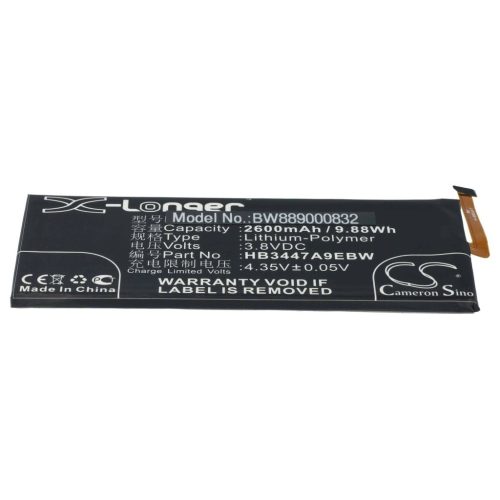 VHBW Mobile Phone Battery Huawei HB3447A9EBW, HB3447A9EBC - 2600 mAh 3.8 V Li-Polymer - Smartphone Battery