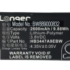 VHBW Mobile Phone Battery Huawei HB3447A9EBW, HB3447A9EBC - 2600 mAh 3.8 V Li-Polymer - Smartphone Battery