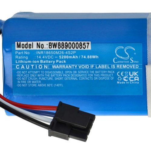 VHBW Battery 360 INR18650 M26-4S2P, D080-4S2P - 5200 mAh, 14.4 V, Li-Ion