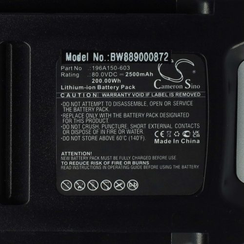 VHBW Cub Cadet Fűnyíró Akkumulátor 196A150-603 - 2500 mAh 80 V Li-Ion, Fekete