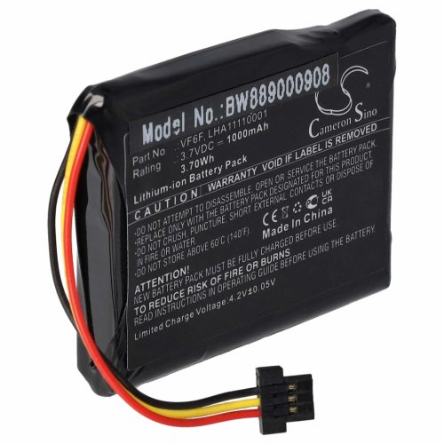VHBW GPS Akku LHA11110001, VF6F - 1000 mAh 3,7 V Li-Ion