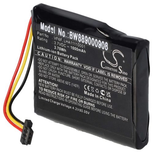 VHBW GPS Akku LHA11110001, VF6F - 1000 mAh 3,7 V Li-Ion