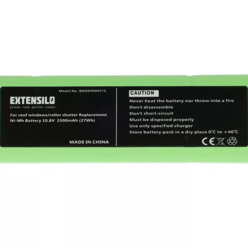 VHBW Roller Shutter Battery Velux 946987, 946930, 946933 - 2500 mAh 10.8 V NiMH