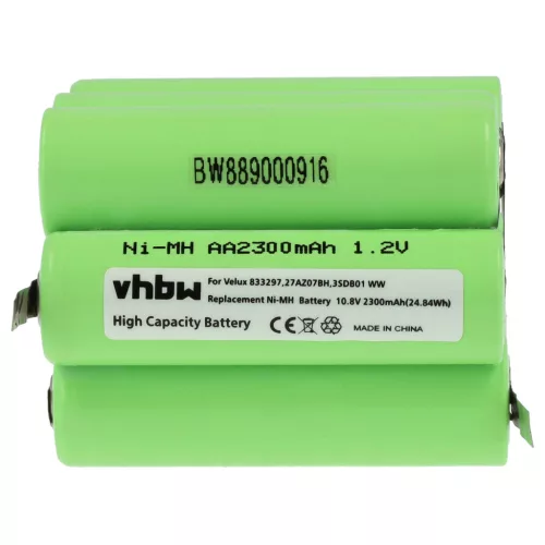 VHBW Roller Shutter Battery 833297, 27AZ07BH, 3SD B01 WW - 2300 mAh 10.8 V NiMH
