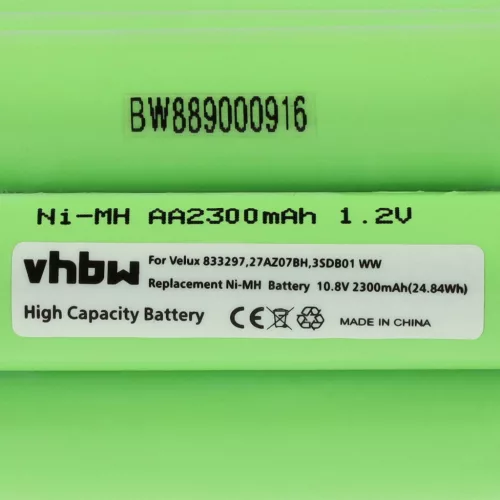 VHBW Roller Shutter Battery 833297, 27AZ07BH, 3SD B01 WW - 2300 mAh 10.8 V NiMH