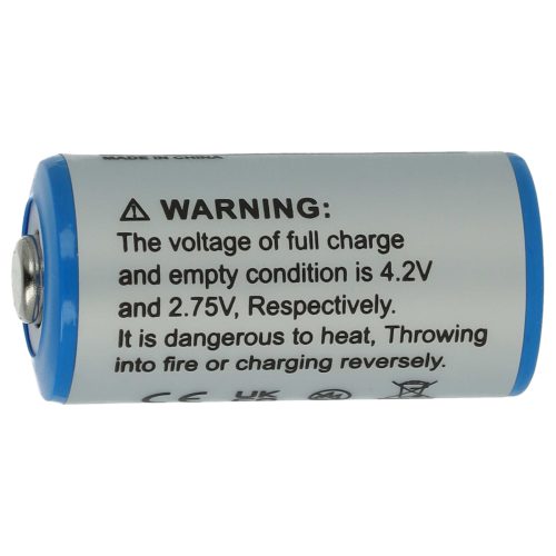 VHBW Akku 16340, DL123A, CR123R, CR17335, EL123AP, K123LA, CR17345, CR123A - 700 mAh 3,6 V Li-Ion