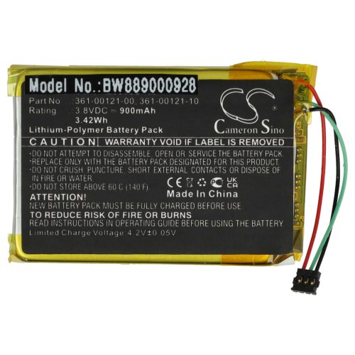 VHBW GPS Nachverfolgungsakku Garmin 361-00121-00, 361-00121-10 - 900 mAh 3,8 V Li-Polymer