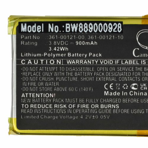 VHBW GPS Nachverfolgungsakku Garmin 361-00121-00, 361-00121-10 - 900 mAh 3,8 V Li-Polymer