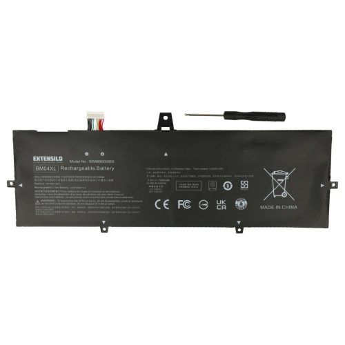 VHBW Notebook akkumulátor  HP HSTNN-DB8L, BM04XL, BM04056XL, HSTNN-UB7L készülékekhez - 7300 mAh 7,6 V Li-Ion