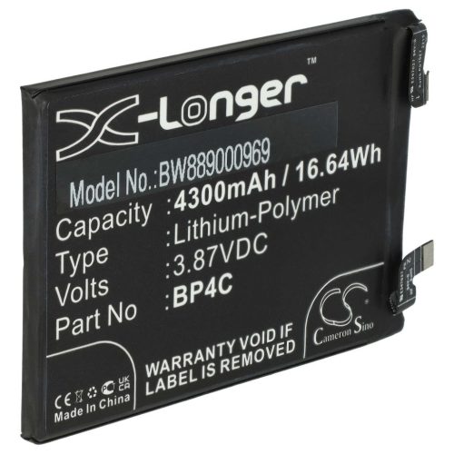 VHBW Mobiltelefon akkumulátor Redmi Note 11T Pro+ készülékhez - 4300 mAh 3,87 V Li-polimer