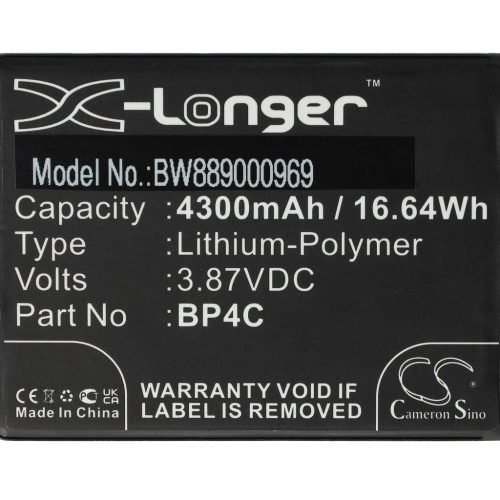 VHBW Mobiltelefon akkumulátor Redmi Note 11T Pro+ készülékhez - 4300 mAh 3,87 V Li-polimer