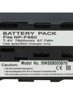   Sony NP-F970, NP-F960, NP-F950, NP-F930 akkumulátor - 7800 mAh, 7,4 V, Li-Ion, USB C aljzattal