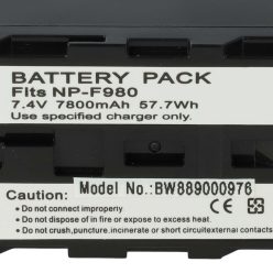   VHBW Sony NP-F970, NP-F960, NP-F950, NP-F930 Akku - 7800 mAh, 7,4 V, Li-Ion, mit USB-C-Anschluss