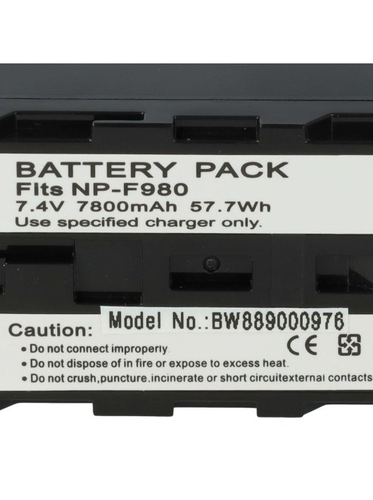 Sony NP-F970, NP-F960, NP-F950, NP-F930 akkumulátor - 7800 mAh, 7,4 V, Li-Ion, USB C aljzattal