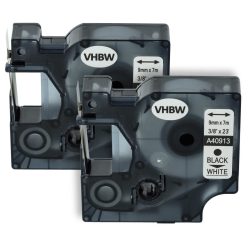 VHBW Label Tape Dymo S0720680, 40913, D1 - 9 mm Black/White