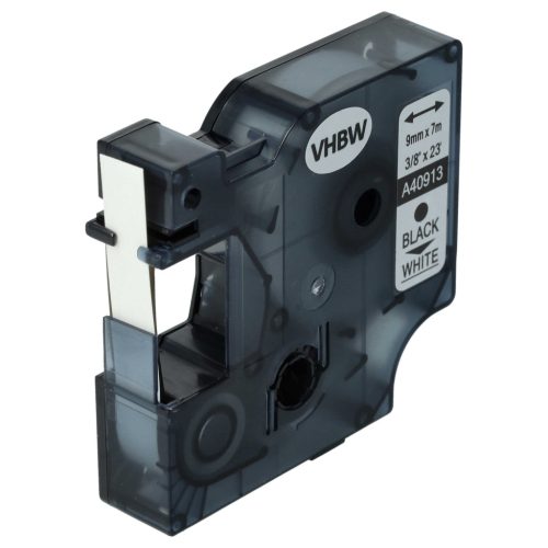 VHBW Label Tape Dymo S0720680, 40913, D1 - 9 mm Black/White