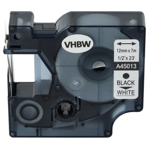 VHBW Dymo S0720530, 45013, D1 Label Tape - 12 mm, Black-White