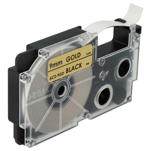 VHBW Casio XR-9GD1 Label Tape, 9 mm, Black-Gold