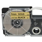 VHBW Casio XR-9GD1 Label Tape, 9 mm, Black-Gold