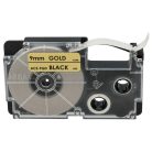 VHBW Casio XR-9GD1 Label Tape, 9 mm, Black-Gold