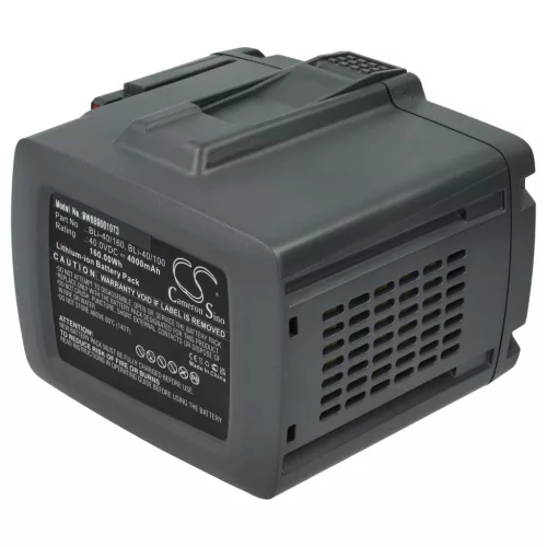VHBW Gardena 9842, 9843-20, 28311, 9843 Lawn Mower Battery, 4000 mAh 40 V Li-Ion, Dark Gray