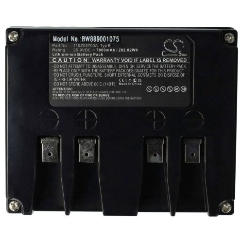 VHBW Ambrogio Type B Lawn Mower Battery, 110Z03700A - 7800 mAh 25.9 V Li-Ion, Black