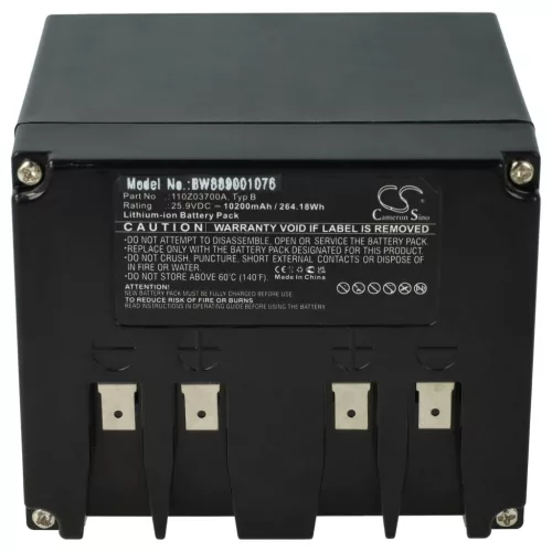 VHBW Ambrogio B 110Z03700A Lawn Mower Battery - 10.2 Ah 25.9 V Li-Ion, Black